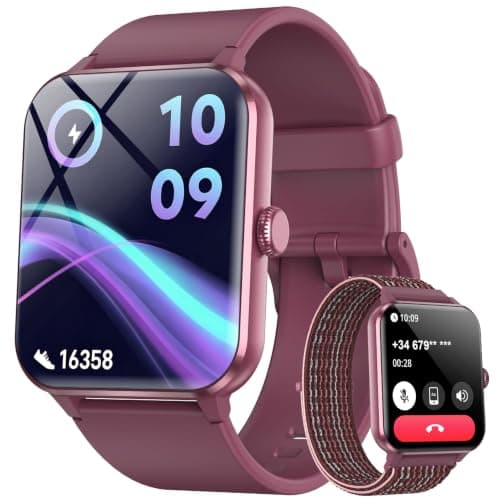 Blackview 2026 Fitness Tracker (Answer/Make Calls), 1.85'' Smart Watch for Men and Women with Heart Rate/Sleep Monitor/2 Straps, 100+ Sports Modes, IP68 Waterproof Activity Tracker for Android/iPhone