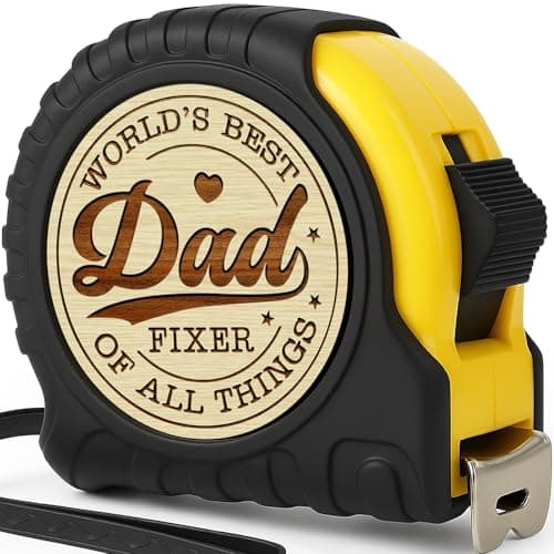 YUEYUQIU Fathers Day Dad Gifts from Daughter Son Wife - Ideal Fathers Day Birthday Gifts for Father Daddy Step Bonus New Dads Father in Law - Engraved 25 FT Tape Measure Tools Gift
