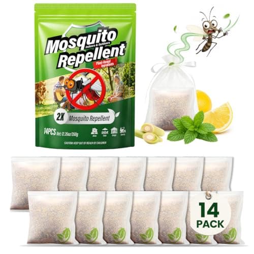 Mosquito Repellent Outdoor Patio, Natural Mosquito Repellent for Yard, Outdoor Mosquito Repellent for Backyard Patio Camping Garages, Covers 120 Sq. Ft, 60 Days Protection, 14 Pack