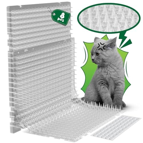 ohlela 8 Pack Scat Mat for Cats - 16 x 13 Inch Cat Repellent Mat with 1 Inch Spike is an Effective Stray Cat Repellent Outdoor & Indoor to Deter Cats & Dogs. Pet Deterrent Indoor 11.5sqft Coverage
