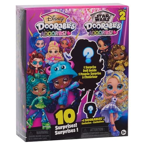Disney Doorables Adoorbs Dolls Series 2 – Collectible 5.5-Inch Dolls with Accessories, Blind Box Surprise, Rooted Hair & Articulated Fashion Figures for Kids Ages 5+