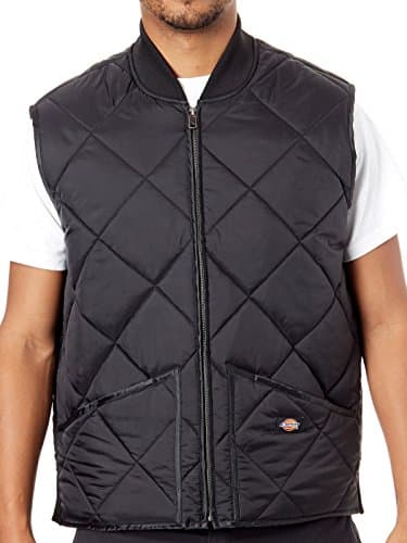 Dickies Men's Diamond Quilted Nylon Vest, Black, Medium