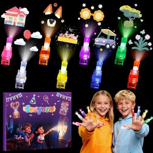Sauyoza 36 Pcs Blue Color Dog Party Favors LED Finger Lights, Dog Paw Goodie Bag Stuffers, Classroom Treasure Box Prizes, Glow in the Dark Blue Dog Party Supplies, Cosplay & Night Games