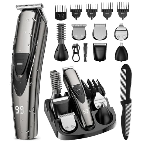 SHPAVVER ETHUP Rechargeable Beard Trimmer for Men: 𝟏𝟐-in-1 Grooming Kit