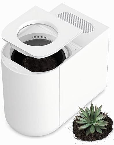 5L Electric Kitchen Composter for Countertop, Smart Indoor Compost Bin with Visible Window, Humidity Sensor, LED Display, Odor Control & Auto-Cleaning, Turns Food Waste into Dry Pre-Compost