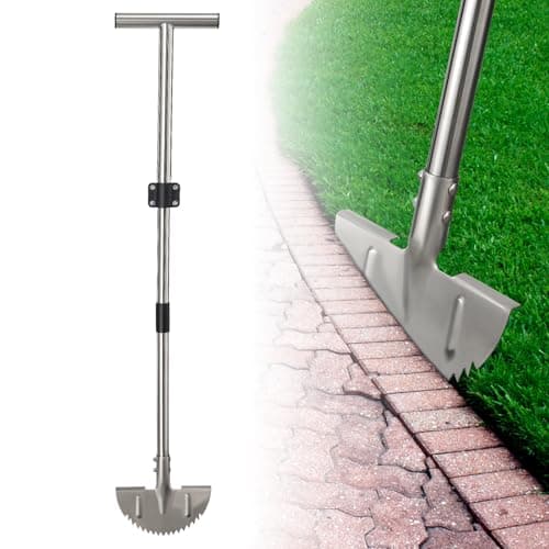 Lawn Edger, 34"-49" Edger Lawn Tool, Heavy-Duty Stainless Steel with Adjustable Handle & Foot Pedal for Straight & Curved Edges, Ideal for Lawn Trimming, Home Garden Lawn Care, Yard Maintenance