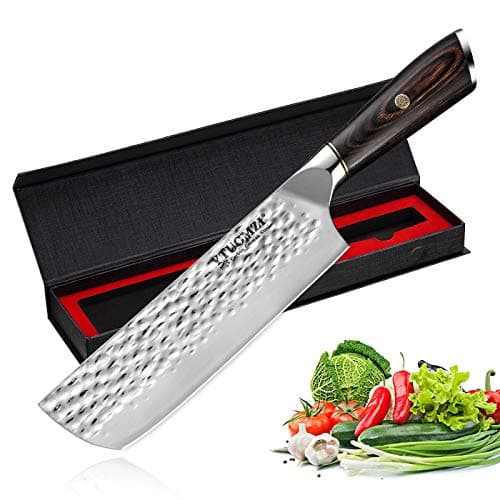 Ytuomzi 7" Nakiri Knife - Razor Sharp 7-inch Vegetable Cleaver for Kitchen | High Carbon Stainless Steel Multipurpose Asian Vegetable Knife | Japanese Chef's Knife for Chopping, Dicing & Slicing