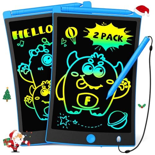 TEKFUN 2 Pack LCD Writing Tablet with Stylus, 8.5in Erasable Doodle Board Mess Free Drawing Pad for Kids, Car Trip Educational Toys Birthday Christmas Gift for 3 4 5 6 7 Girls Boys (2*Blue)