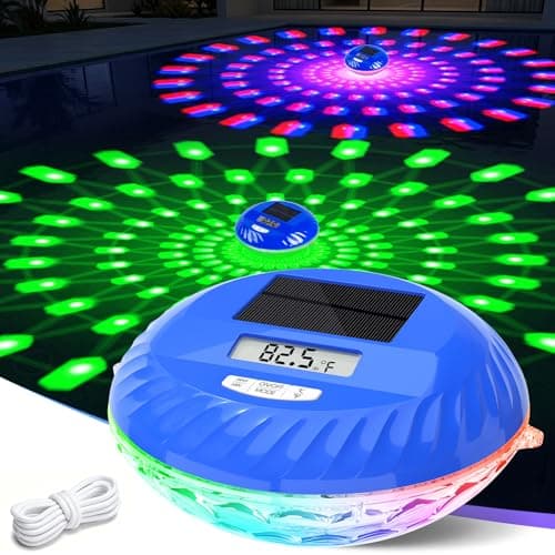 LanPool Digital Pool Thermometer, Solar Pool Thermometer Floating,Easy Read Swimming Pool Thermometer with Light, Funny Digital Water Temperature Thermometer for Cold Plunge, Outdoor Pond-1PC
