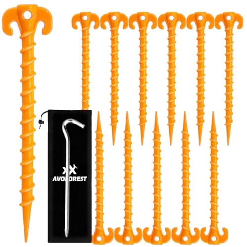 12pcs Tent Stakes,AVOFOREST 8 inch Heavy Duty Stakes Novelty Portable Gound Stakes for Beach,Garden,Hiking