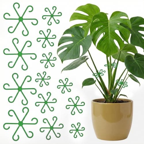 Opasyo 16PCS Plant Stem Support for Indoor Plants, Climbing Houseplant Stem Supports, 4 Sizes Reusable Clips for Monstera, Orchid & Pothos, Climbing Stem Holders (Green)