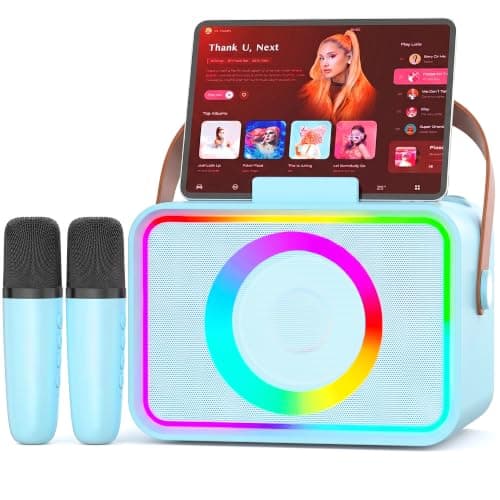 Karaoke Machine for Kids Adults,Bluetooth Speaker 2 Wireless Microphones