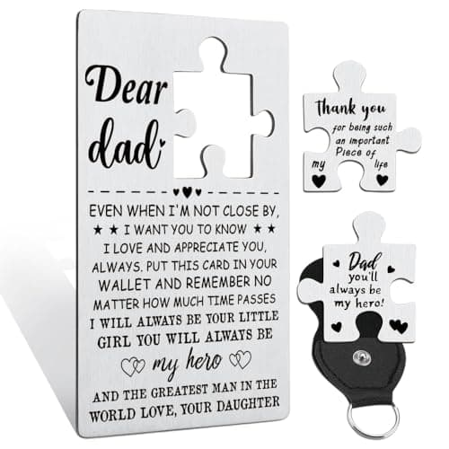 llxxeyopqdxz Thank You Dad Gift from Daughter, Father's Day Birthday Thanksgiving Christmas Gifts Card for Father Papa, Love Girl for Dad Engraved Metal Card YKA6