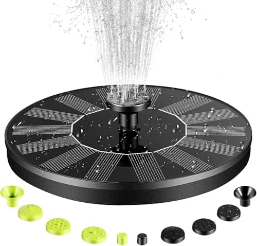 Solar Bird Bath Fountains, 1.4W Upgraded Solar Water Pump, Floating & Standing Dual Use Design, 10 Adjustable Spray Nozzles for Garden Pond Pool Outdoor Landscape Decor