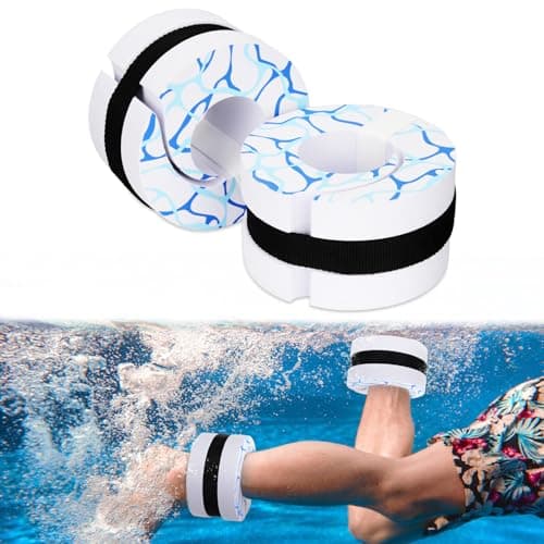 Hikeen Swim Aquatic Cuffs,High-Density EVA Water Aerobics Ring Fitness Pool Exercise Weights Set, Water Ankles Arms Belts with Adjustable Support for Swim Fitness Training,Hydrotherapy