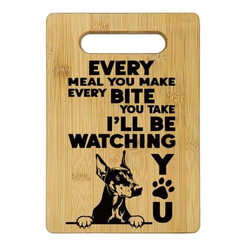 Qehe Bdoberman Dog Cutting Boards for Kitchen, Doberman Gifts, Bamboo Cutting Board Dog, Every Meal You Make Every Bite You Take Bdoberman Dog Decorative Cutting Boards for Kitchen, Dog Lover Gifts