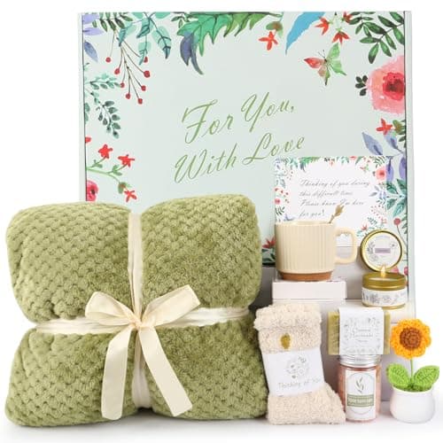 HOGEE Sympathy Gift Baskets, 10 Packs birthday gift box for Loved One, Memorial Gifts Ideas, Care Package for Women, Condolence Gifts for Mom Grandma Friends - Green