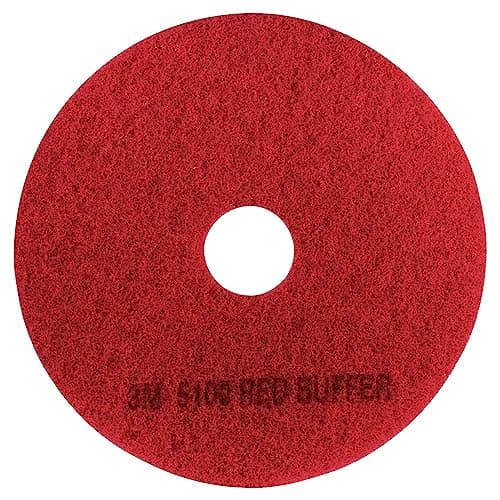 3M Buffer Floor Pad 5100, Red, 20", 5/Case