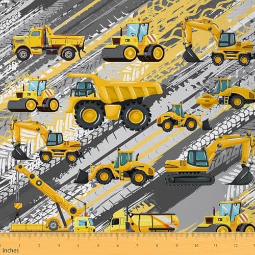 Feelyou Construction Car Fabric by The Yard Soft 2 Yards