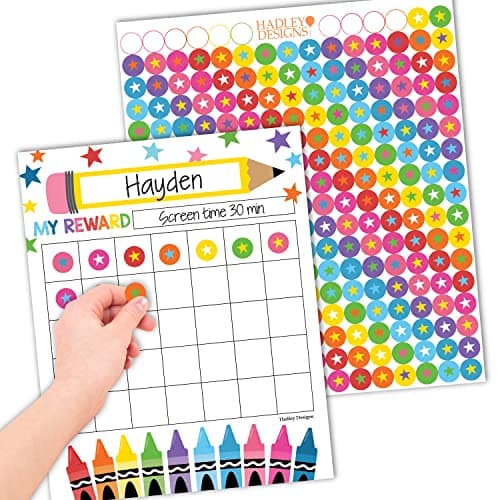 Star Sticker Chart for Kids Behavior -25 Toddler Sticker Reward Chart for Kids Incentives, Behavior Chart for Kids At Home & Classroom, Crayon Incentive Chart for Classroom Must Haves