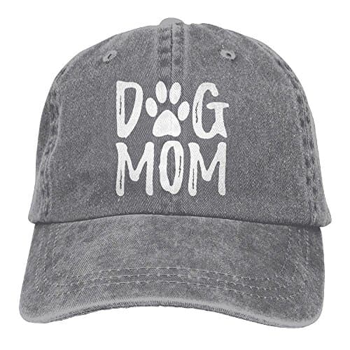Unisex Dog Mom Vintage Jeans Adjustable Baseball Cap Cotton Denim Dad Hat Ash