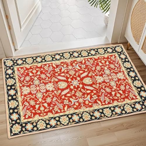 Royannie Paisley Indoor Doormat,Small Area Rug Non Slip,20"x32"