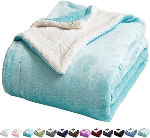 LBRO2M Sherpa Fleece Bed Blanket Super Soft Plush Warm Throw Queen 90"X90"