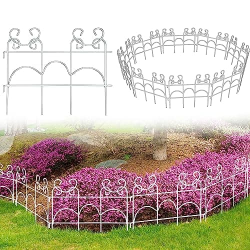 ARIFARO 20 Pack Metal Decorative Garden Fence, 13" H x 17" W, No Dig Panels