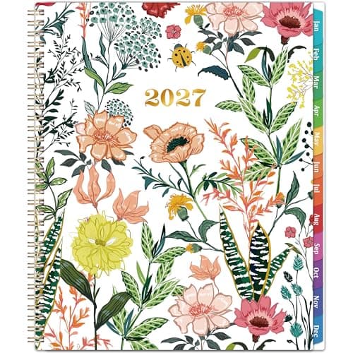 2027 Planner – Weekly ＆ Monthly Planner 2027, Jan. 2027 – Dec. 2027, 8.5" x 11" with Colorful Tabs, Flexible Cover, Thick Paper, Twin-Wire Binding, Back Pocket, To-Do ＆ Notes