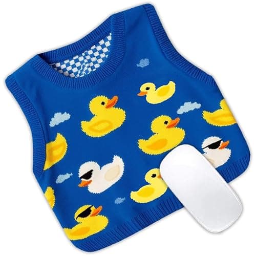 Cute Duck Sweater Mouse pad, Wireless Mouse Desktop Accessory, Non Slip Rubber Base Travel Mouse pad, Suitable for Desktop, Computer, Laptop, Office, 11 × 11 inch.