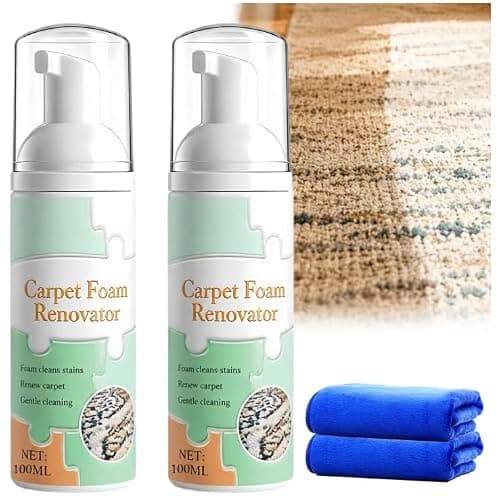 Waterless Carpet Foam Stain Remover Renovator with Towel, 2PCS (100+100ml)
