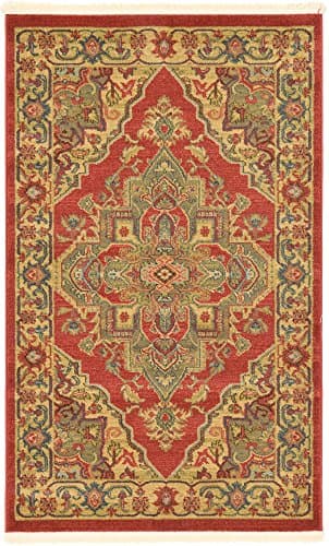 Unique Loom Sahand Collection Area Rug - Arsaces (3' 3" x 5' 3" Rectangle, Red/ Brown)