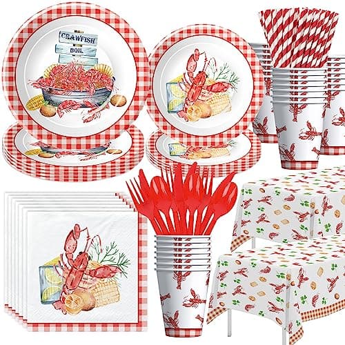 Xigejob Crawfish Boil Party Supplies, Lobster Crab Seafood Boil Decorations