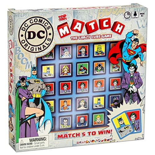DC Superheroes Top Trumps Match Board Game; Matching Cube Game with Characters Like Superman, Batman, Wonder Woman, and More Family Game for Ages 4 and up