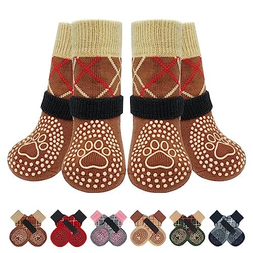 BEAUTYZOO 6PCS Dog Socks to Prevent Licking Paws for Hot/Cold Pavement