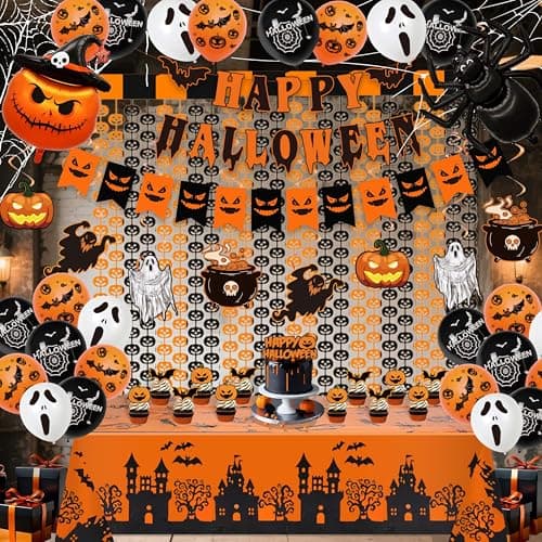 Jenmir 54-Piece Halloween Party Decorations Complete Foil Decor Kit