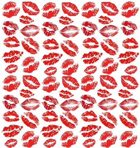 Bright Red Lip Print Temporary Tattoo Sticker Halloween Face Tattoos