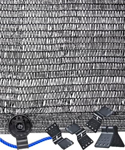 30% Black Shade Cloth 20ft x 30ft, UV Resistant Sunblock Mesh with Clips
