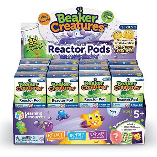 Learning Resources Beaker Creatures Reactor Pod, 24 Pack Pods, Homschool, Science Alien Collectibles, STEM, Assorted Colors, Ages 5+