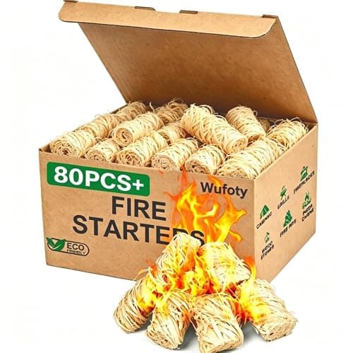 Wufoty 80PCS Fire Starters - 1.8 Lbs Fire Starter for Campfires, BBQ