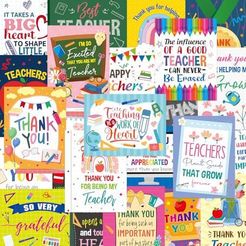 WorldBazaar Thank You Cards for Teachers Bulk 24 Pack Teacher Appreciation