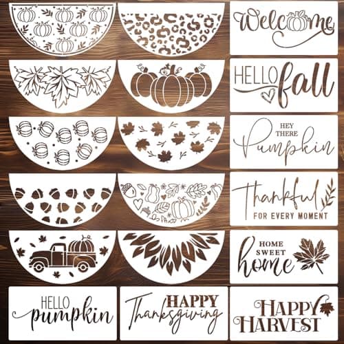 Fall Stencils for Crafts Reusable 12" Fall Stencils for Painting on Wood