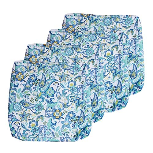 EHouseHome Patio Chair Seat Cushion Covers,Washable UV Resistant Slip Covers Replacement,Waterproof Outdoor Furniture Cushion Pillow Seat Cover for Couch,Garden,Sofa,20"×18"×4"(4 Covers Only,Paisey)