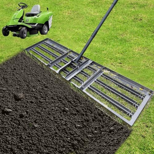 Lawn Leveling rake 51"x9.4" Levelawn Tool with 70.5" Adjustable Long Handle Heavy Duty Landscape Leveling Rake Lawn Leveler Yard Tool for Backyard, Golf Course, Garden, Pasture, Farm