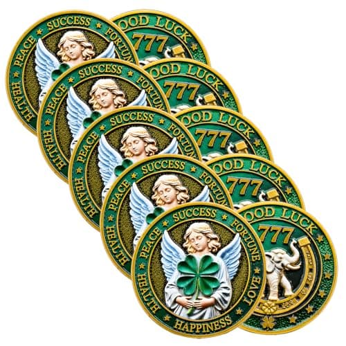 Disabeki Good Luck Coin,1.77 Inch Lucky Charm,5 Coins