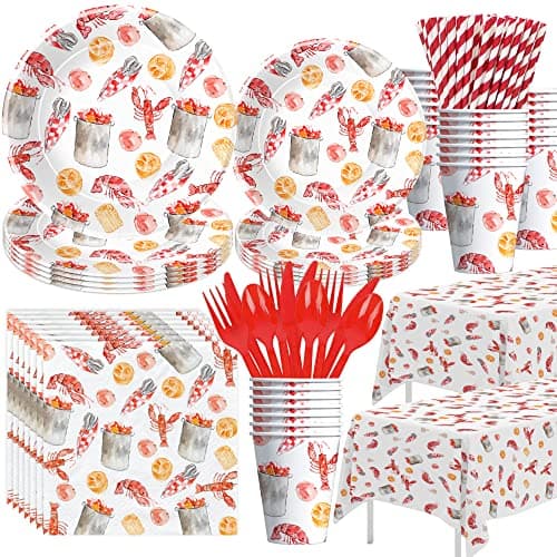 APOWBLS Crawfish Boil Party Supplies, Lobster Table Decorations, Serves 24
