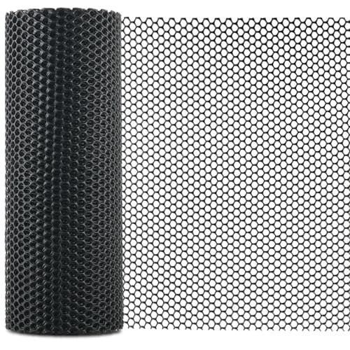 Sumloty Plastic Chicken Wire Mesh,16in x 40FT Black Plastic Netting Fence
