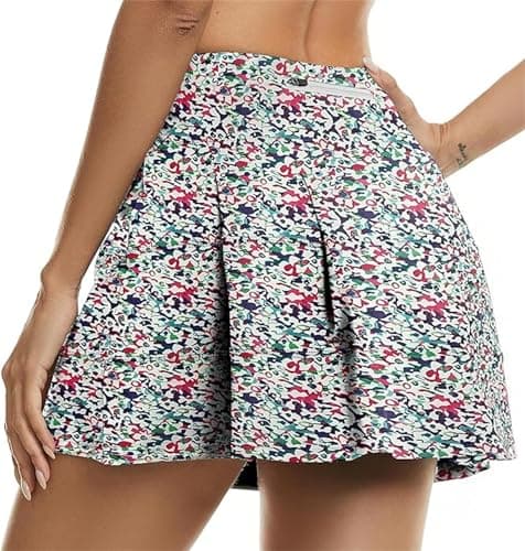 Women's Athletic Skirts with Pockets Built in Shorts Running Workout Skirt Pleated Tennis Skort