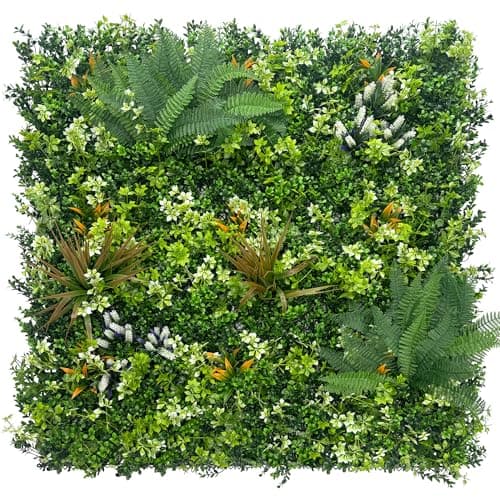 ODTORY Artificial Grass Boxwood Hedges Wall Panels: 20"x20" 12P(33.5 sqft)