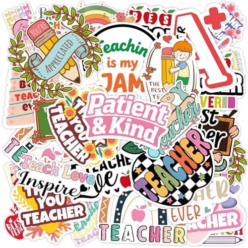 Teacher Appreciation Gifts – 100 PCS Funny Teacher Stickers | Teacher Appreciation Decorations - Teacher Must Haves Supplies Stuff Essentials Games Toys Gifts for School Classroom Students